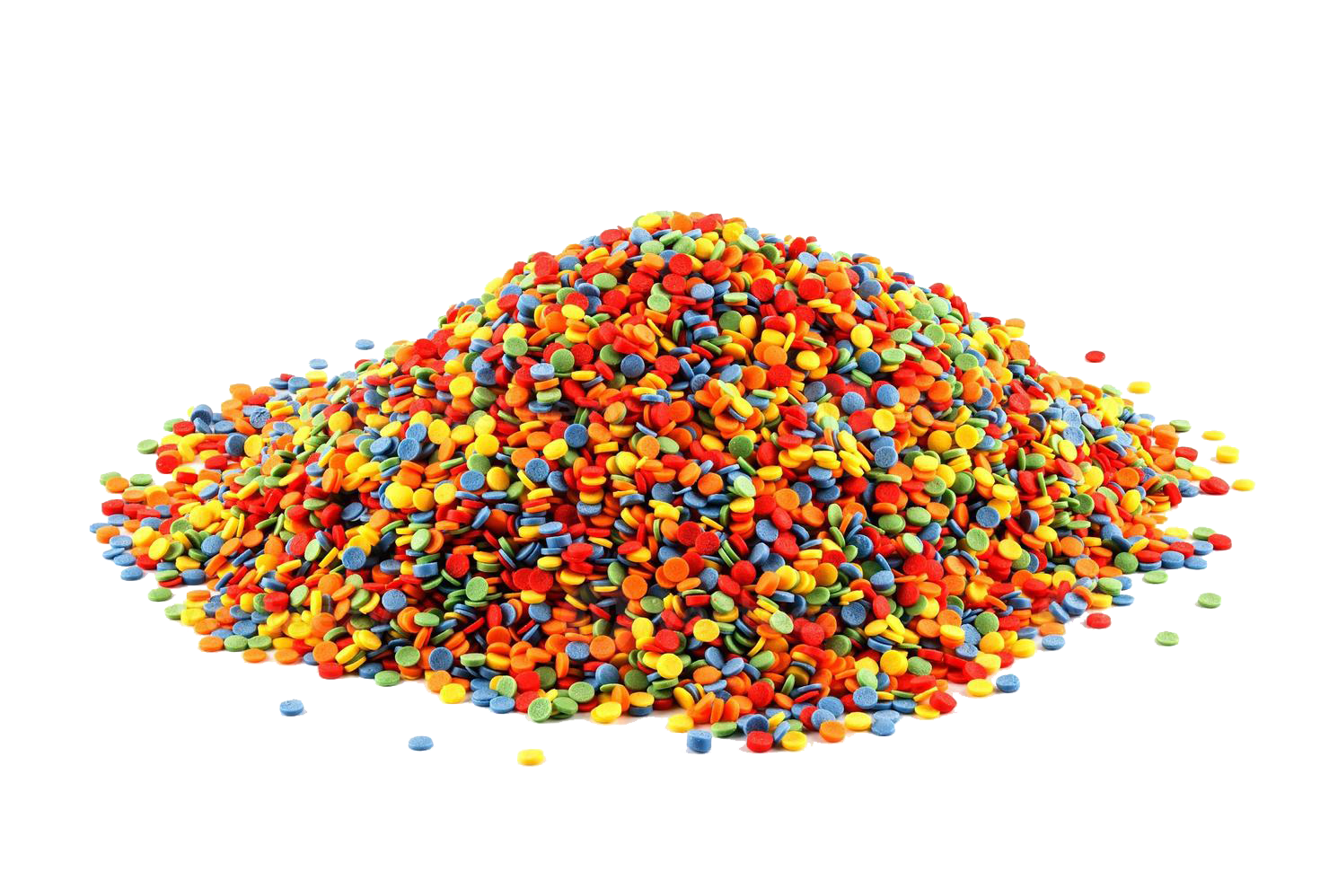 Colored polymer granules